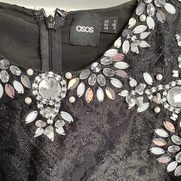 Black ASOS romper with rhinestone embellishments - Picture 3 of 4